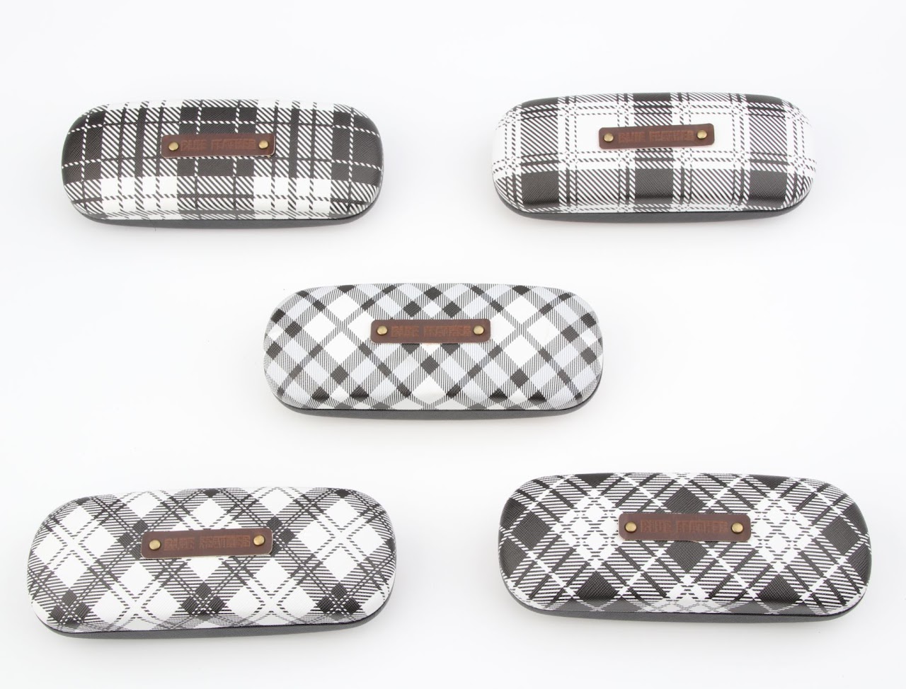 Black White Striped Pane Digital Printing Eyeglasses Case for Men